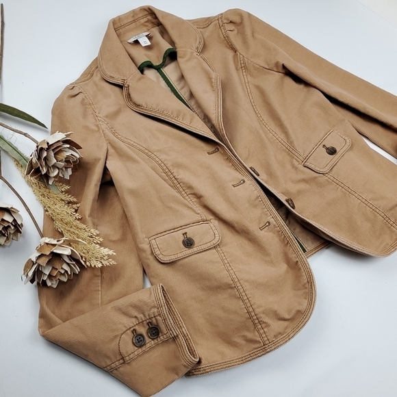 LOFT Maternity Tan Corduroy Coat Size 8 - Picture 6 of 14